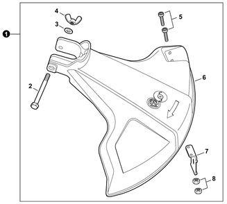 Debris Shield Diagram and Parts List for GT-22GES U54026001001 - U54026999999 Echo Trimmer