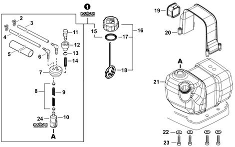 Fuel System Diagram and Parts List for PB-9010H P55915001001 - P55915999999 Echo Leaf Blower / Vacuum