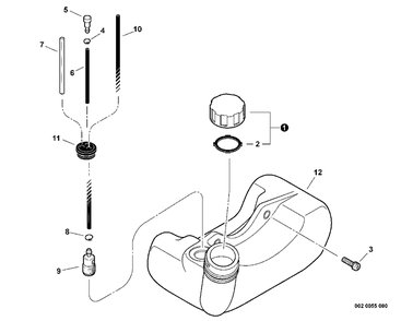 Fuel System Diagram and Parts List for SRM-22GESU S55822001001 - S55822999999 Echo Brush Cutter