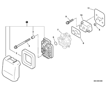 Part Location Diagram of V103000250 Echo Gasket, Intake