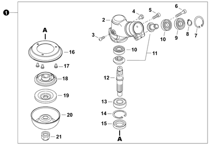 Part Location Diagram of P022054970 Echo Cover, Gear Case