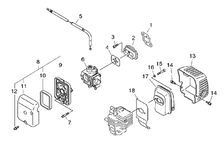 Muffler, Intake Diagram and Parts List for PHP-800 H00326001001 - H00326999999 Echo Pressure Washer