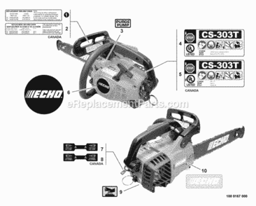 Part Location Diagram of X532003540 Echo Label - Bar And Chain
