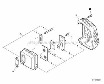 Part Location Diagram of P021002032 Echo Muffler Kit