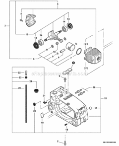 Engine_Short_Block_--_Sb1108_Engine_Cover Diagram and Parts List for CS-303T C26111001001 - C26111999999 Echo Chainsaw