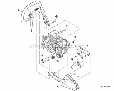 Handles_Throttle_Control Diagram and Parts List for CS-352 C19813001001 - C19813999999 Echo Chainsaw