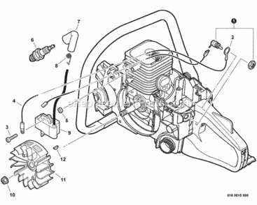 Ignition Diagram and Parts List for CS-352 C19813001001 - C19813999999 Echo Chainsaw