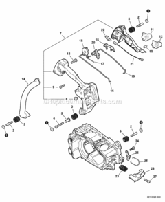Throttle_Control_Handle Diagram and Parts List for CS-355T C23512001001 - C23512999999 Echo Chainsaw