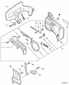 Chain_Brake Diagram and Parts List for CS-355T C23512001001 - C23512999999 Echo Chainsaw