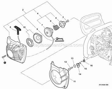 Starter Diagram and Parts List for CS-400F C27812001001 - C27812999999 Echo Chainsaw