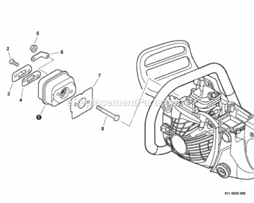 Exhaust Diagram and Parts List for CS-400F C27812001001 - C27812999999 Echo Chainsaw