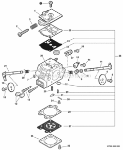 Carburetor_--_Wt-895 Diagram and Parts List for CS-400F C28013001001 - C28013999999 Echo Chainsaw