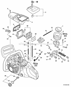 Intake_Cylinder_Cover_Ignition_Switch_Fuel_System Diagram and Parts List for CS-400F C28013001001 - C28013999999 Echo Chainsaw