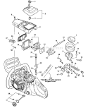 Intake, Cylinder Cover, Ignition Switch, Fuel System Diagram and Parts List for CS-400 C09212001001 - C09212999999 Echo Chainsaw