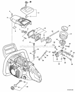 Intake_Cylinder_Cover_Ignition_Switch_Fuel_System Diagram and Parts List for CS-450P C06413001001 - C06413999999 Echo Chainsaw