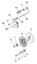 Page F Diagram and Parts List for CS-4600 0027192 - 0033240 Echo Chainsaw