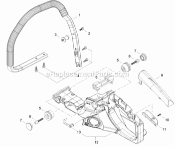 Handles Diagram and Parts List for CS-500P C19312001001 - C19312999999 Echo Chainsaw