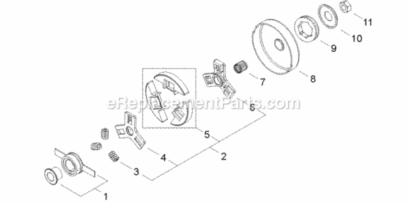 Clutch Diagram and Parts List for CS-500P C19312001001 - C19312999999 Echo Chainsaw