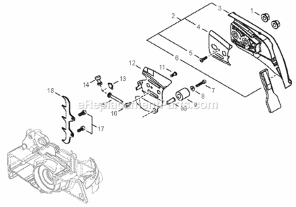 Clutch_Cover Diagram and Parts List for CS-500P C19312001001 - C19312999999 Echo Chainsaw