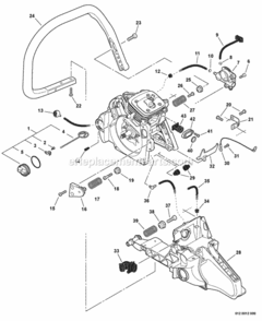 Handles_Oil_System Diagram and Parts List for CS-600P C03603001001 - C03603999999 Echo Chainsaw