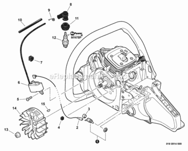 Ignition Diagram and Parts List for CS-600P C22413001001 - C22413999999 Echo Chainsaw