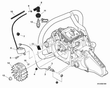 Ignition Diagram and Parts List for CS-620PW C27013001001 - C27013999999 Echo Chainsaw