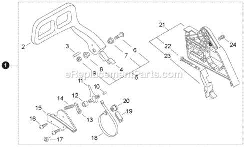 Chain_Brake Diagram and Parts List for CS-680S C47620001001 - C47620999999 Echo Chainsaw