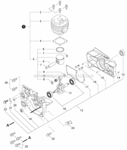 Engine Diagram and Parts List for CS-680S C47620001001 - C47620999999 Echo Chainsaw