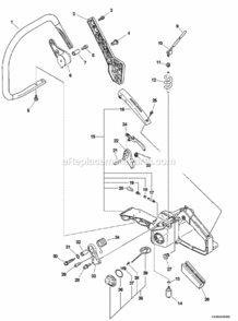 Handle_Trigger Diagram and Parts List for CS-680 C03203001001 - C03203999999 Echo Chainsaw