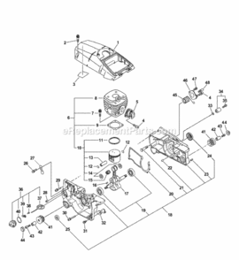 Engine_Crankcase_Cylinder_Cover Diagram and Parts List for CS-680 C03304001001 - C03304999999 Echo Chainsaw