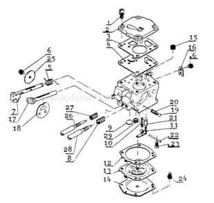 Carburetor_ 2 Diagram and Parts List for CS-701SVL  Echo Chainsaw