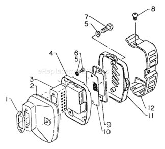 Exhaust_Spark_Arrestor Diagram and Parts List for CS-750EVL  Echo Chainsaw