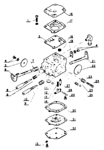 Carburetor Diagram and Parts List for CS-802S  Echo Chainsaw