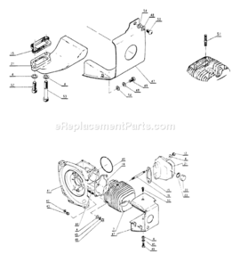 Engine_Exhaust Diagram and Parts List for CS-802S  Echo Chainsaw