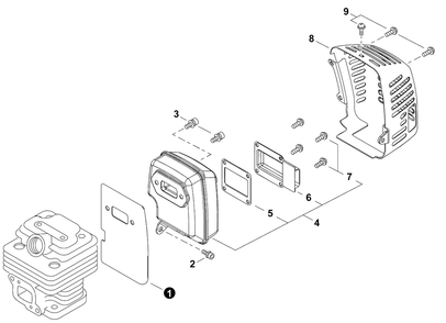 Exhaust Diagram and Parts List for SRM-4510 U53726001001 - U53726999999 Echo Brush Cutter