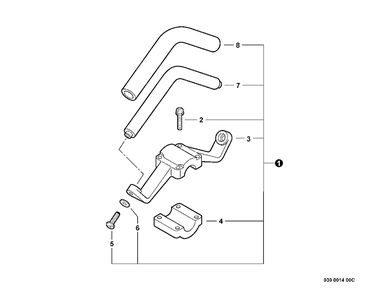 Front Handle Diagram and Parts List for SRM-230 S73112127552 - S73112328927 Echo Trimmer