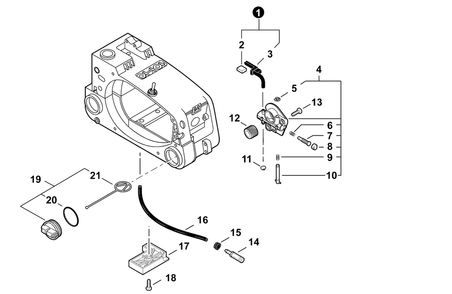 Oil System Diagram and Parts List for CS-303T C83829001001 - C83829999999 Echo Chainsaw