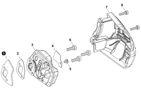 Exhaust Diagram and Parts List for CS-2511T C80115001001 - C80115999999 Echo Chainsaw