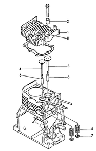 Cylinder Head Diagram and Parts List for EG-2300 01001 - 03371 Echo Generator