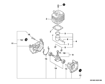 Engine Diagram and Parts List for PPT-2400 (Type 1E)(E14220001001 - E14220999999) Echo Pole Saw