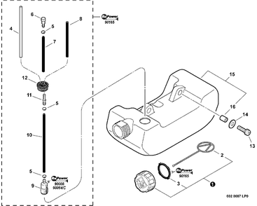 Fuel System S/N: W15103008720 - W15103999999 Diagram and Parts List for WP-1000 (Type 1E)(W15103001001 - W15103999999) Echo Water Pump