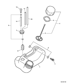 Fuel System Diagram and Parts List for SRM-251 08001001 - 08999999 Echo Trimmer