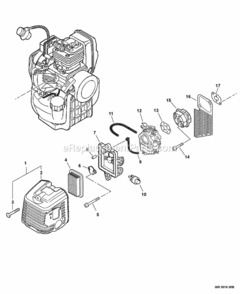 Intake Diagram and Parts List for EA-410 S05636001001 - S05636999999 Echo Auger
