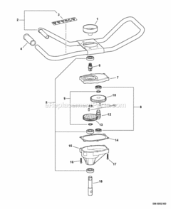 Handlebar_Assembly_Gearcase Diagram and Parts List for EA-410 S05636001001 - S05636999999 Echo Auger