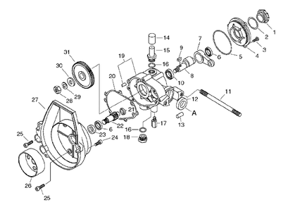Gear Case Diagram and Parts List for PHP-800 H00326001001 - H00326999999 Echo Pressure Washer
