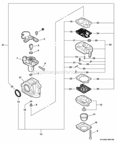 Carburetor_--_Wyj-330A Diagram and Parts List for EDR-260 E01807001001 - E01807999999 Echo Engine