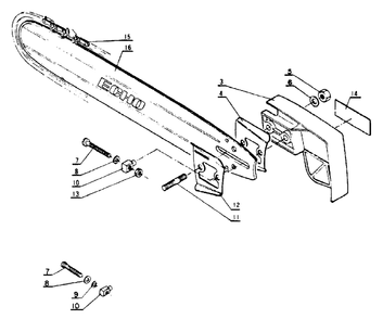 Cutting Attachment Diagram and Parts List for CS-60S 001001 - 059500 Echo Chainsaw