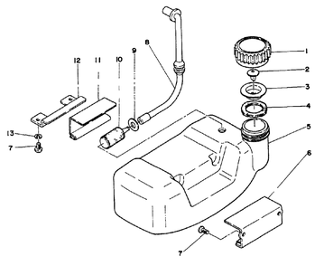 Fuel Tank Diagram and Parts List for SRM-202 DA Version Echo Trimmer