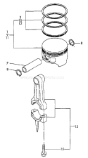 Part Location Diagram of Y16091022011 Echo Piston Assembly