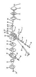 Carburetor Diagram and Parts List for ES-2000 001001 - 007941 Echo Chipper Shredder